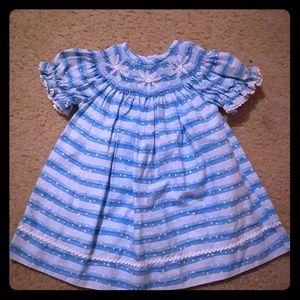 Southern Sunshine Kids Smocked Snowflake Dress
